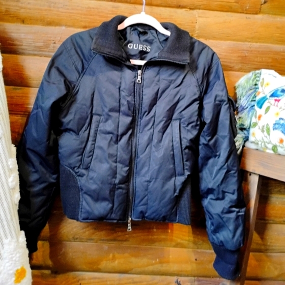 GUESS Women's Black Puffer Jacket - Picture 1 of 11